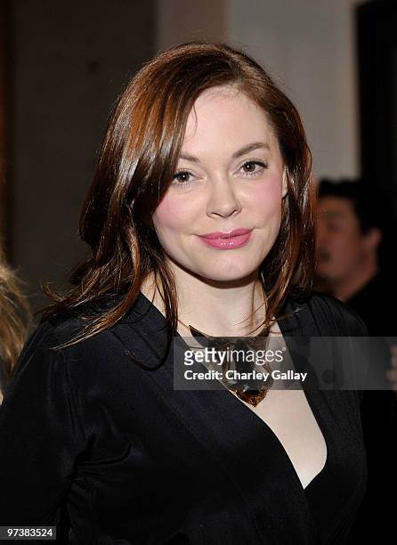 Actress Rose McGowan attends DJ Night hosted by Vanity Fair and Hudson Jeans held at Palihouse Holloway on March 2, 2010 in Los Angeles, California.
