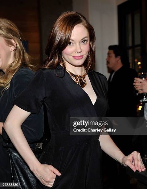 Actress Rose McGowan attends DJ Night hosted by Vanity Fair and Hudson Jeans held at Palihouse Holloway on March 2, 2010 in Los Angeles, California.