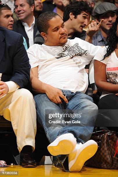 Hip Hop figure Irv Gotti attends a game between the Indiana Pacers and the Los Angeles Lakers at Staples Center on March 2, 2010 in Los Angeles,...