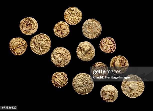 Complete non-local Anglo-Saxon Coin Hoard , 7th century. Artist Unknown.