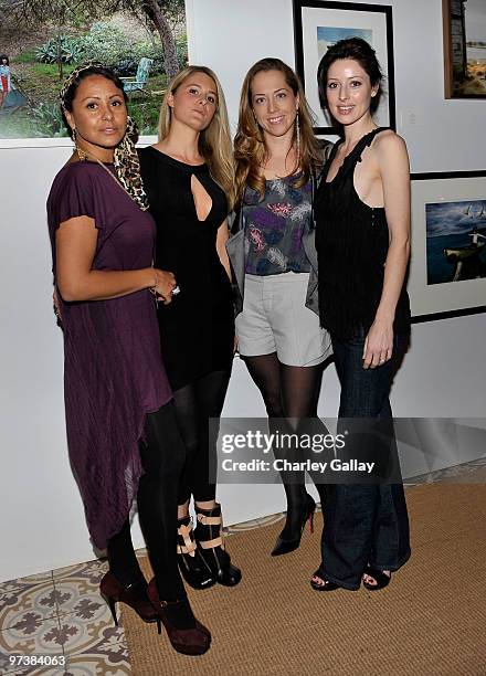 Photographer Deborah Anderson, Lady Kinvara Balfour, producer Mia Fenwick and singer Alexandra Edenborough attend DJ Night hosted by Vanity Fair and...