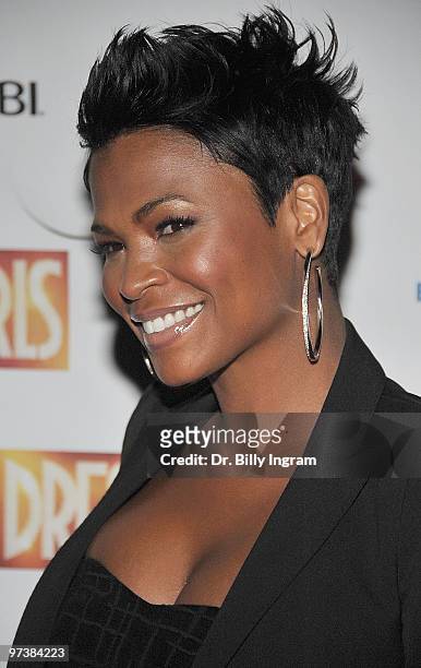 Actress Nia Long attends the "Dreamgirls" Opening Night at Ahmanson Theatre on March 2, 2010 in Los Angeles, California.
