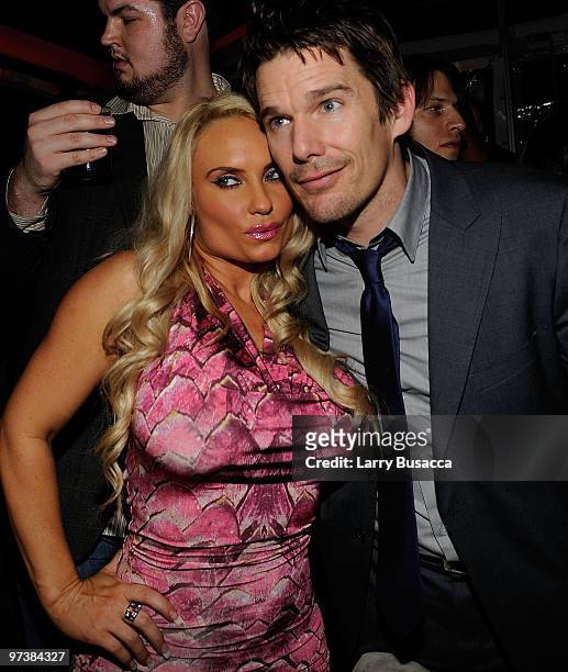 Coco and Ethan Hawke attend the Overture Films "Brooklyn's Finest" Premiere after party at Empire Hotel Rooftop on March 2, 2010 in New York City.