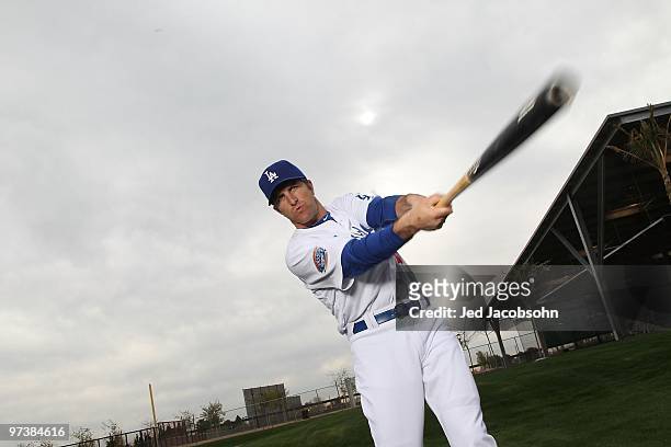 Casey Blake of the Los Angeles Dodgers poses during media photo day on February 27, 2010 at the Ballpark at Camelback Ranch, in Glendale, Arizona.