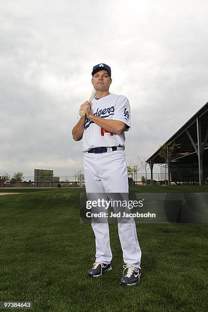 Jamey Carroll of the Los Angeles Dodgers poses during media photo day on February 27, 2010 at the Ballpark at Camelback Ranch, in Glendale, Arizona.