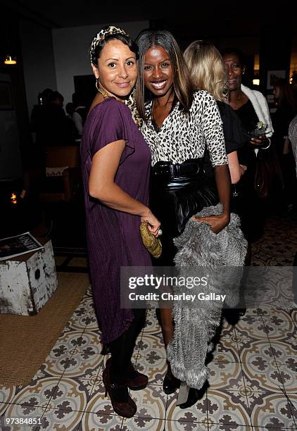 Deborah Anderson and TV host June Sarpong attend DJ Night hosted by Vanity Fair and Hudson Jeans held at Palihouse Holloway on March 2, 2010 in Los...