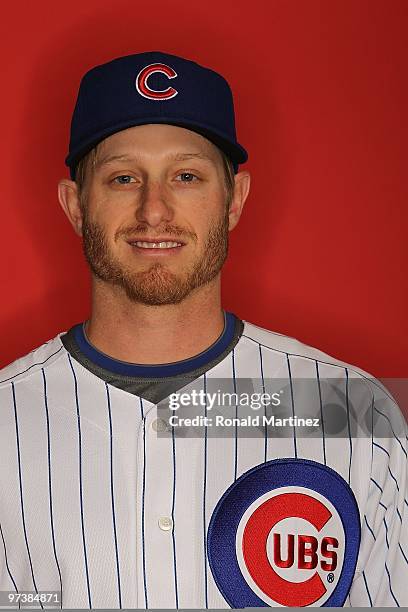 Mike Fontenot of the Chicago Cubs poses for a photo during Spring Training Media Photo Day at Fitch Park on March 1, 2010 in Mesa, Arizona.