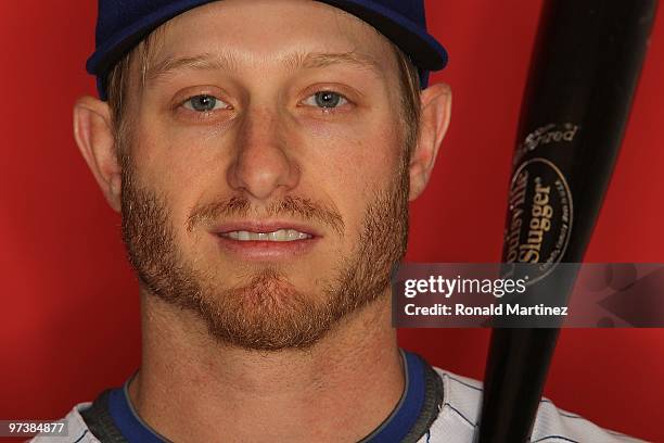 Mike Fontenot of the Chicago Cubs poses for a photo during Spring Training Media Photo Day at Fitch Park on March 1, 2010 in Mesa, Arizona.