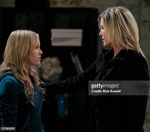 Julie Berman and Laura Wright in a scene that airs the week of March 8, 2010 on Disney General Entertainment Content via Getty Images Daytime's...
