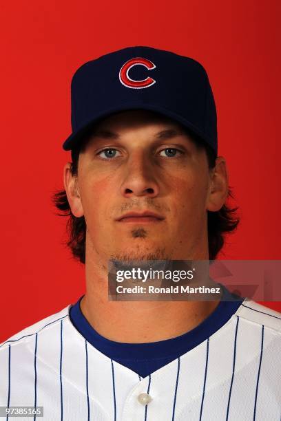 Jeff Samardzija of the Chicago Cubs poses for a photo during Spring Training Media Photo Day at Fitch Park on March 1, 2010 in Mesa, Arizona.