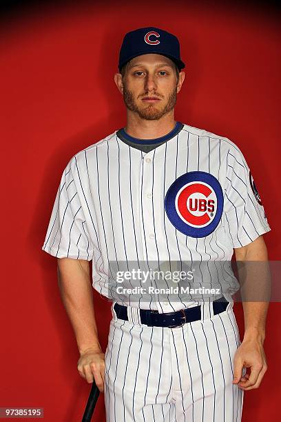 Mike Fontenot of the Chicago Cubs poses for a photo during Spring Training Media Photo Day at Fitch Park on March 1, 2010 in Mesa, Arizona.