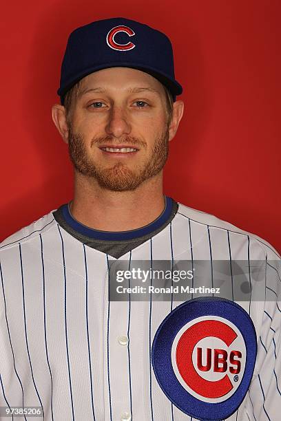 Mike Fontenot of the Chicago Cubs poses for a photo during Spring Training Media Photo Day at Fitch Park on March 1, 2010 in Mesa, Arizona.