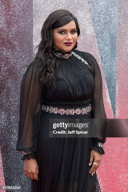 Mindy Kaling attends the 'Ocean's 8' UK Premiere held at Cineworld Leicester Square on June 13, 2018 in London, England.