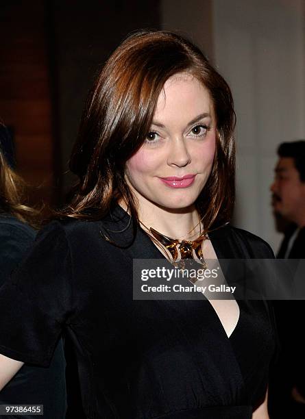 Actress Rose McGowan attends DJ Night hosted by Vanity Fair and Hudson Jeans held at Palihouse Holloway on March 2, 2010 in Los Angeles, California.