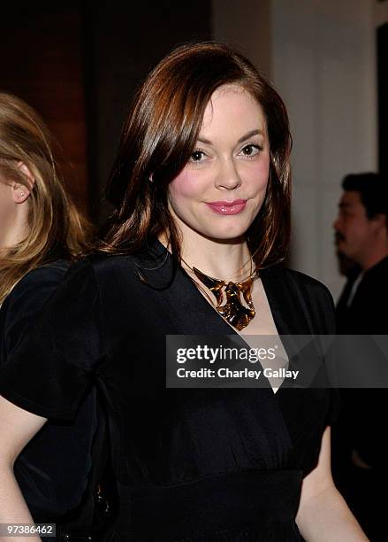 Actress Rose McGowan attends DJ Night hosted by Vanity Fair and Hudson Jeans held at Palihouse Holloway on March 2, 2010 in Los Angeles, California.