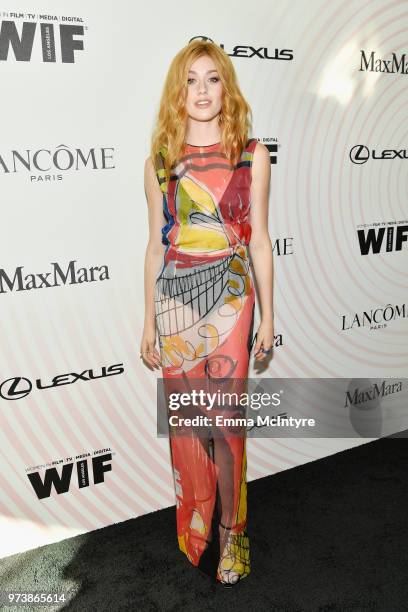 Katherine McNamara attends the Women In Film 2018 Crystal + Lucy Awards presented by Max Mara, Lancôme and Lexus at The Beverly Hilton Hotel on June...