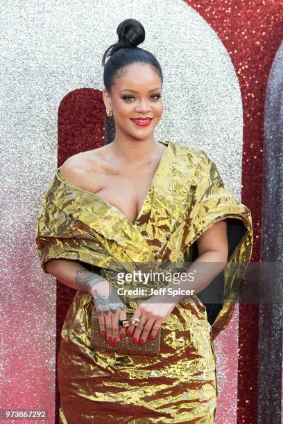 Rihanna attends the 'Ocean's 8' UK Premiere held at Cineworld Leicester Square on June 13, 2018 in London, England.