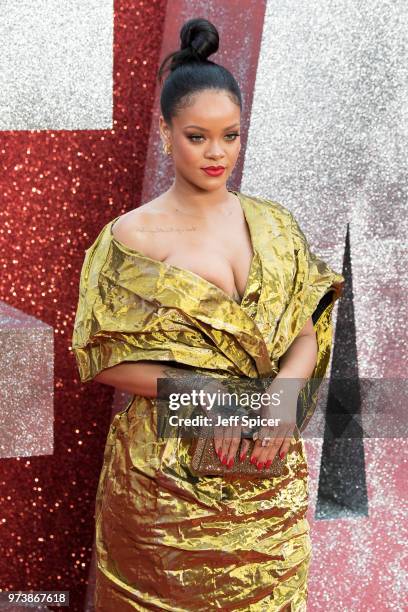 Rihanna attends the 'Ocean's 8' UK Premiere held at Cineworld Leicester Square on June 13, 2018 in London, England.