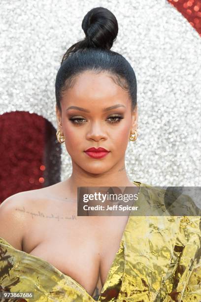 Rihanna attends the 'Ocean's 8' UK Premiere held at Cineworld Leicester Square on June 13, 2018 in London, England.