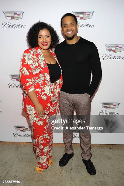 Allison McGevna, and actor Tristan 'Mack' Wilds attend the Cadillac Welcome Luncheon At ABFF: Black Hollywood Now at The Temple House on June 13,...
