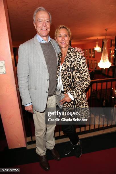 Dirk Galuba and Carin C. Tietze during the 'Mirandolina' premiere at Komoedie Bayerischer Hof on June 13, 2018 in Munich, Germany.