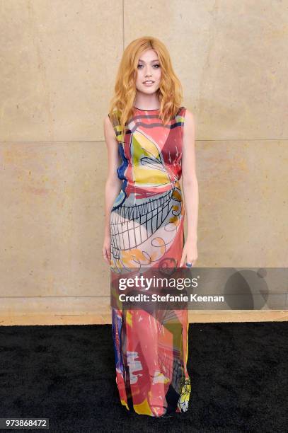 Katherine McNamara attends the Women In Film 2018 Crystal + Lucy Awards presented by Max Mara, Lancôme and Lexus at The Beverly Hilton Hotel on June...