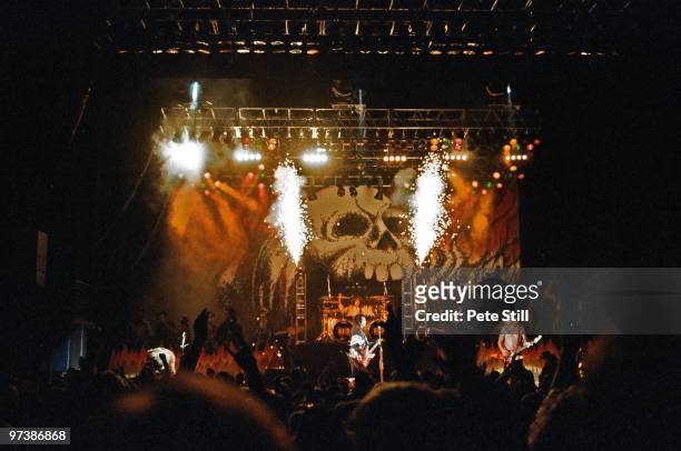 Johnny Rod, Frankie Banali , Blackie Lawless and Chris Holmes of W.A.S.P. Perform on stage at Hammersmith Odeon on May 15th, 1989 in London, England.