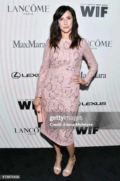 Michaela Watkins, wearing Max Mara, attends the Women In Film 2018 Crystal + Lucy Awards presented by Max Mara, Lancôme and Lexus at The Beverly...