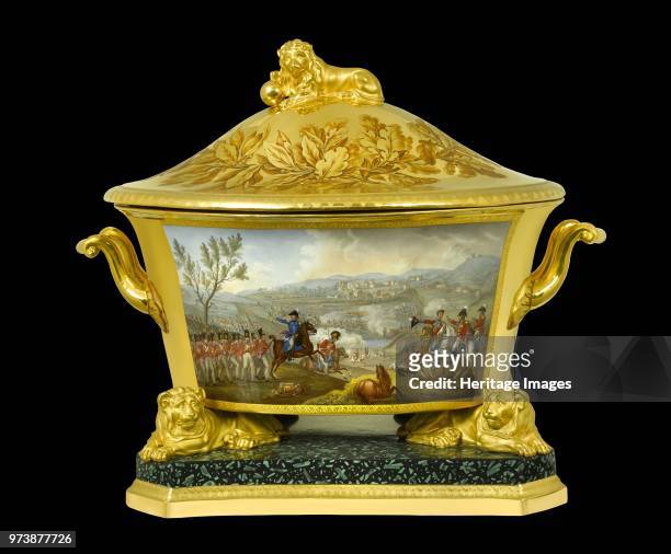 Soup tureen depicting the Battle of Vimeiro, Portugal, 1808 . Item in Apsley House, London, from the Duke of Wellington's Prussian Service, made in...