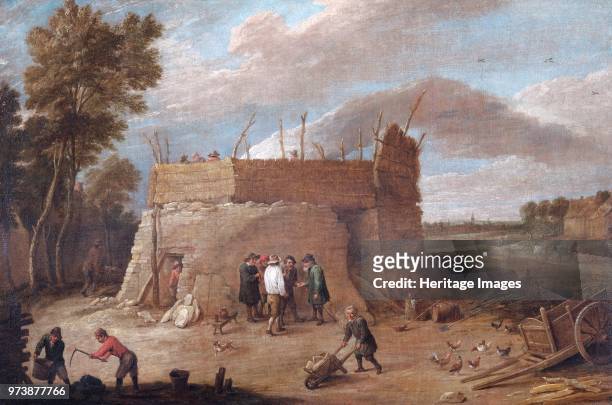 Lime-kiln with Figures', 17th century. Painting in Apsley House, London, from the Spanish Royal Collection, captured by the Duke of Wellington at...