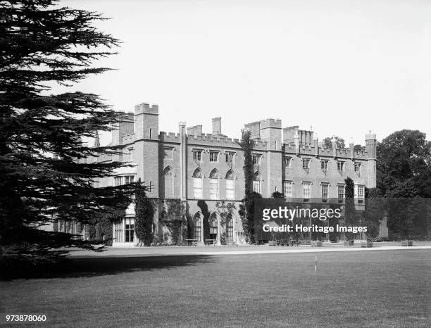 Cassiobury House, Cassiobury Park, Watford, Hertfordshire, 1883. View looking towards the house from the south-east. The Elizabethan mansion which...