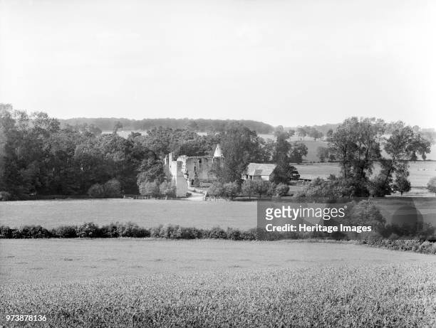 Minster Lovell Hall, Minster Lovell, Oxfordshire, 1885. A distant view of the ruined hall, formerly one of the great aristocratic houses of the...