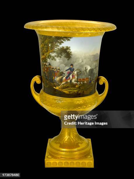 Urn showing the Battle of Vitoria, Spain, 1813 . Item in Apsley House, London, from the Duke of Wellington's Prussian Service, made in Berlin in...