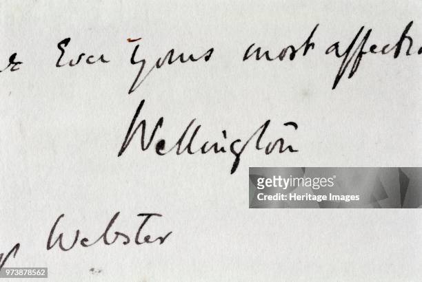Signature wrongly attributed to the Duke of Wellington, Walmer Castle, Kent. Artist Unknown.