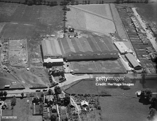 Elstree Studios, Shenley Road, Borehamwood, Hertfordshire, 1928. Aerial view of the premises of British International Pictures Ltd. Artist Aerofilms.