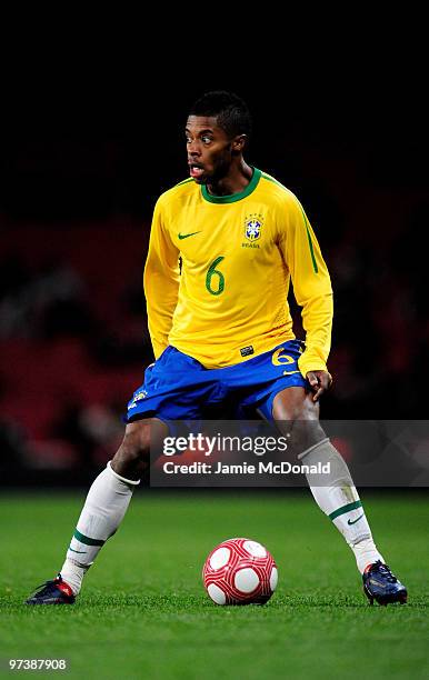 Michel Bastos of Brasil in action during the International Friendly match between Republic of Ireland and Brazil played at Emirates Stadium on March...