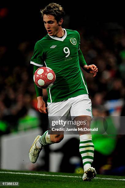 Kevin Doyle of Ireland in action during the International Friendly match between Republic of Ireland and Brazil played at Emirates Stadium on March...