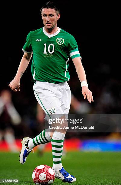 Robbie Keane of Ireland in action during the International Friendly match between Republic of Ireland and Brazil played at Emirates Stadium on March...
