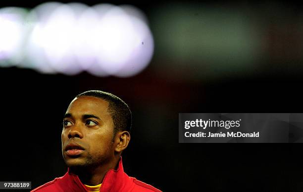 Robinho of Brasil looks on during the International Friendly match between Republic of Ireland and Brazil played at Emirates Stadium on March 2, 2010...