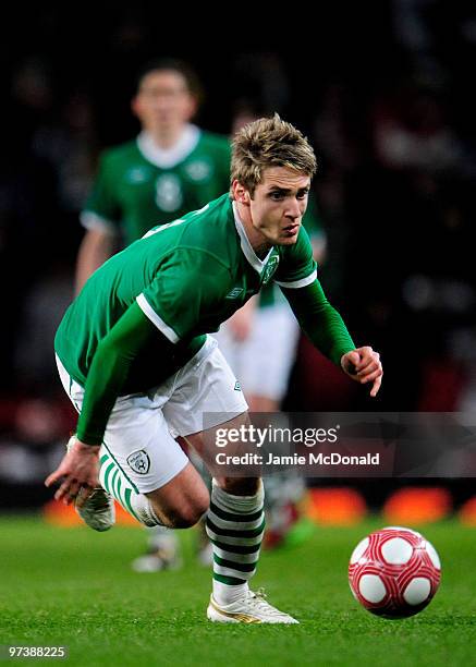 Kevin Doyle of Ireland in action during the International Friendly match between Republic of Ireland and Brazil played at Emirates Stadium on March...