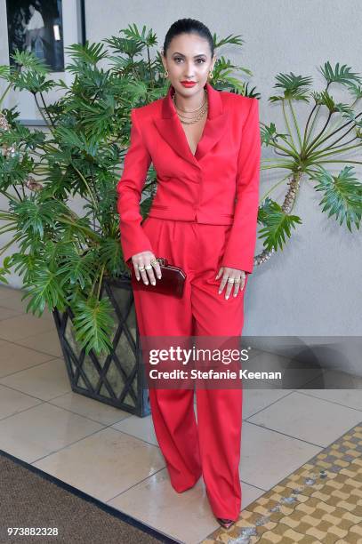 Francia Raisa attends the Women In Film 2018 Crystal + Lucy Awards presented by Max Mara, Lancôme and Lexus at The Beverly Hilton Hotel on June 13,...