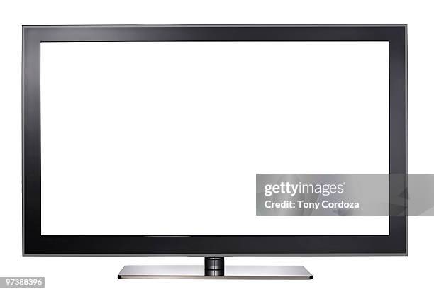 flat screen television - großbildschirm stock-fotos und bilder