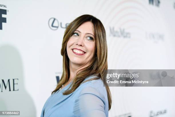 Executive Director of Women In Film, Los Angeles Kirsten Schaffer, wearing Max Mara, attends the Women In Film 2018 Crystal + Lucy Awards presented...