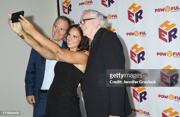 Brad Raymond, Soledad O'Brien and Keith Reinhard attend the PowHERful Benefit Gala on June 13, 2018 at Tribeca Rooftop in New York City.