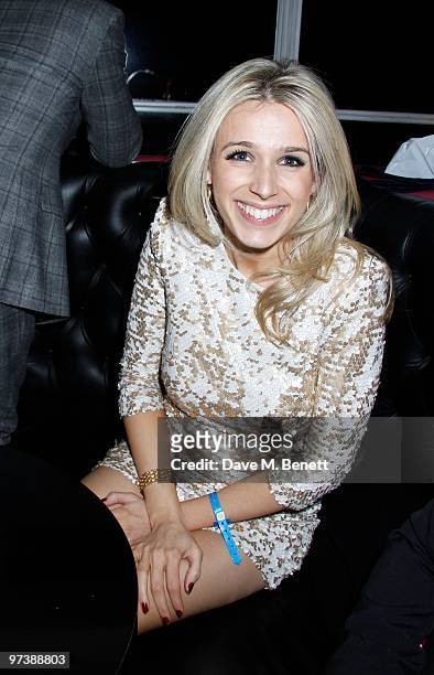 Lara Lewington arrives at "The Shouting Men" premiere after party at Sound on March 02, 2010 in London,England.