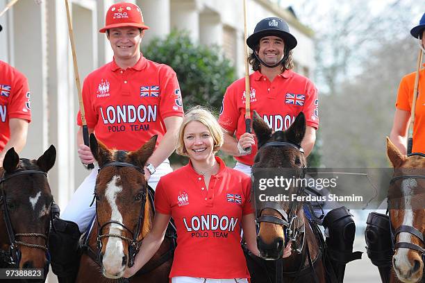 Jodie Kidd and Jack Kidd attend a launch photocall for Polo In The Park which takes place on June 4th-6th at The Hurlingham Club on March 3, 2010 in...