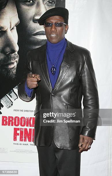 Actor Wesley Snipes attends the premiere of "Brooklyn's Finest" at AMC Loews Lincoln Square 13 theater on March 2, 2010 in New York City.