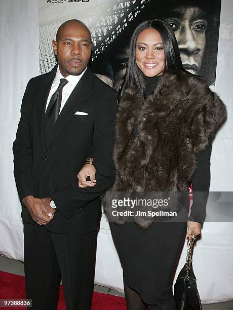 Director Antoine Fuqua and Lela Rochon attend the premiere of "Brooklyn's Finest" at AMC Loews Lincoln Square 13 theater on March 2, 2010 in New York...
