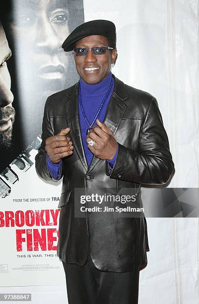 Actor Wesley Snipes attends the premiere of "Brooklyn's Finest" at AMC Loews Lincoln Square 13 theater on March 2, 2010 in New York City.