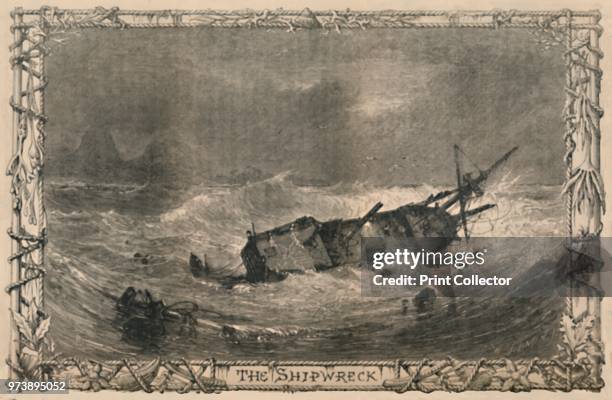 The Shipwreck', circa 1870. From The Life and Adventures of Robinson Crusoe, by Daniel Defoe. [Cassell, Petter and Galpin, London] Artist Unknown.